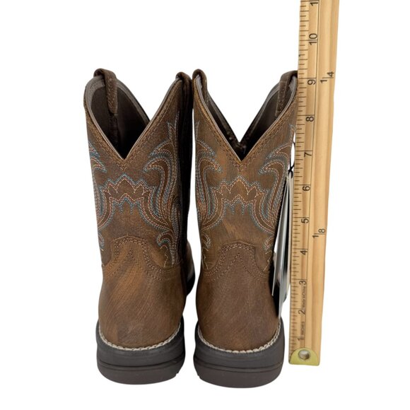 NWOB Ariat Women's Brown Leather Western Shortie Boots US 7B Oil/Slip Resistant - Picture 9 of 12